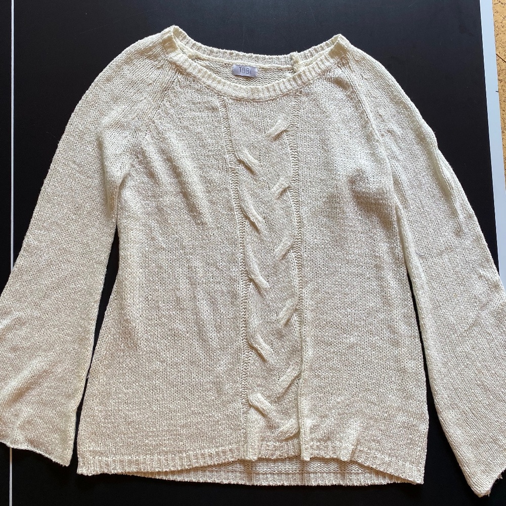Bell Sleeve Tobi White Sweater Medium